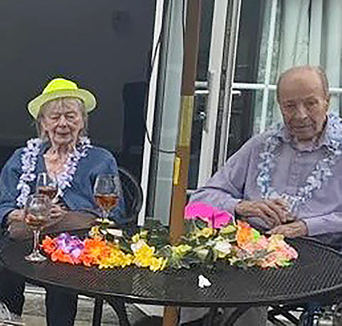 residents enjoying the garden